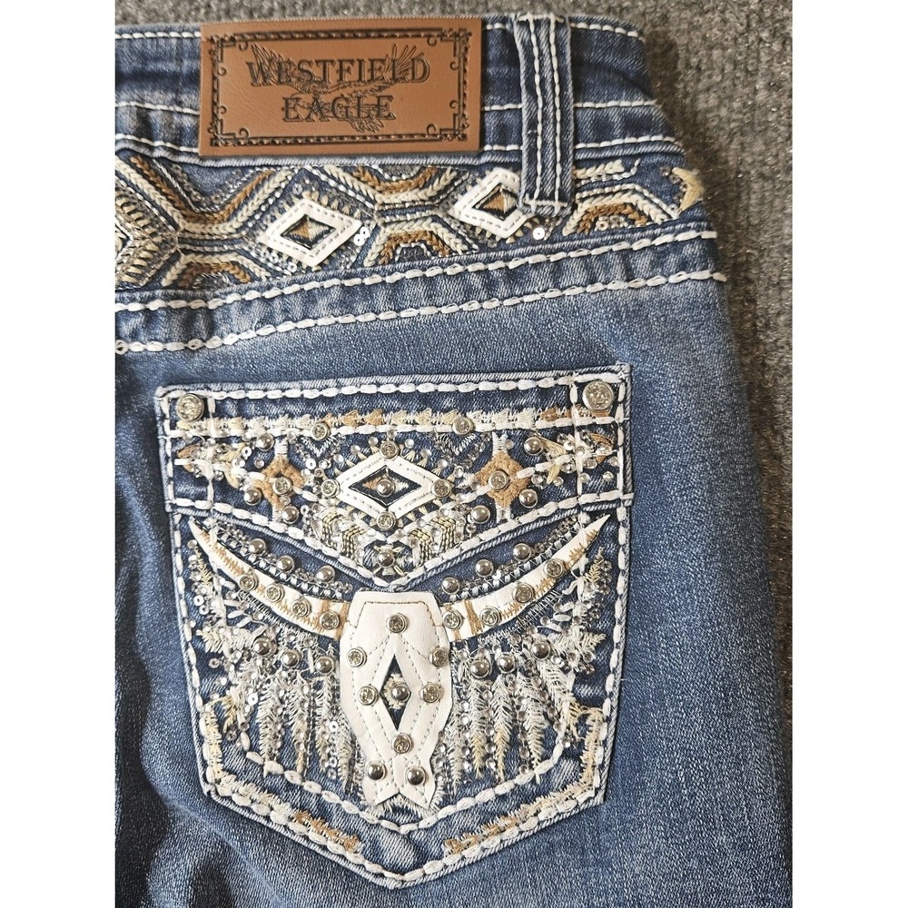 NWT Westfield Eagle Womwns Jeans Bootcut Western Bling‎ Rodeo Embellished Size 5